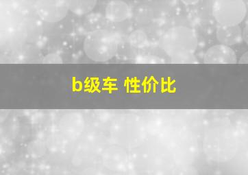 b级车 性价比